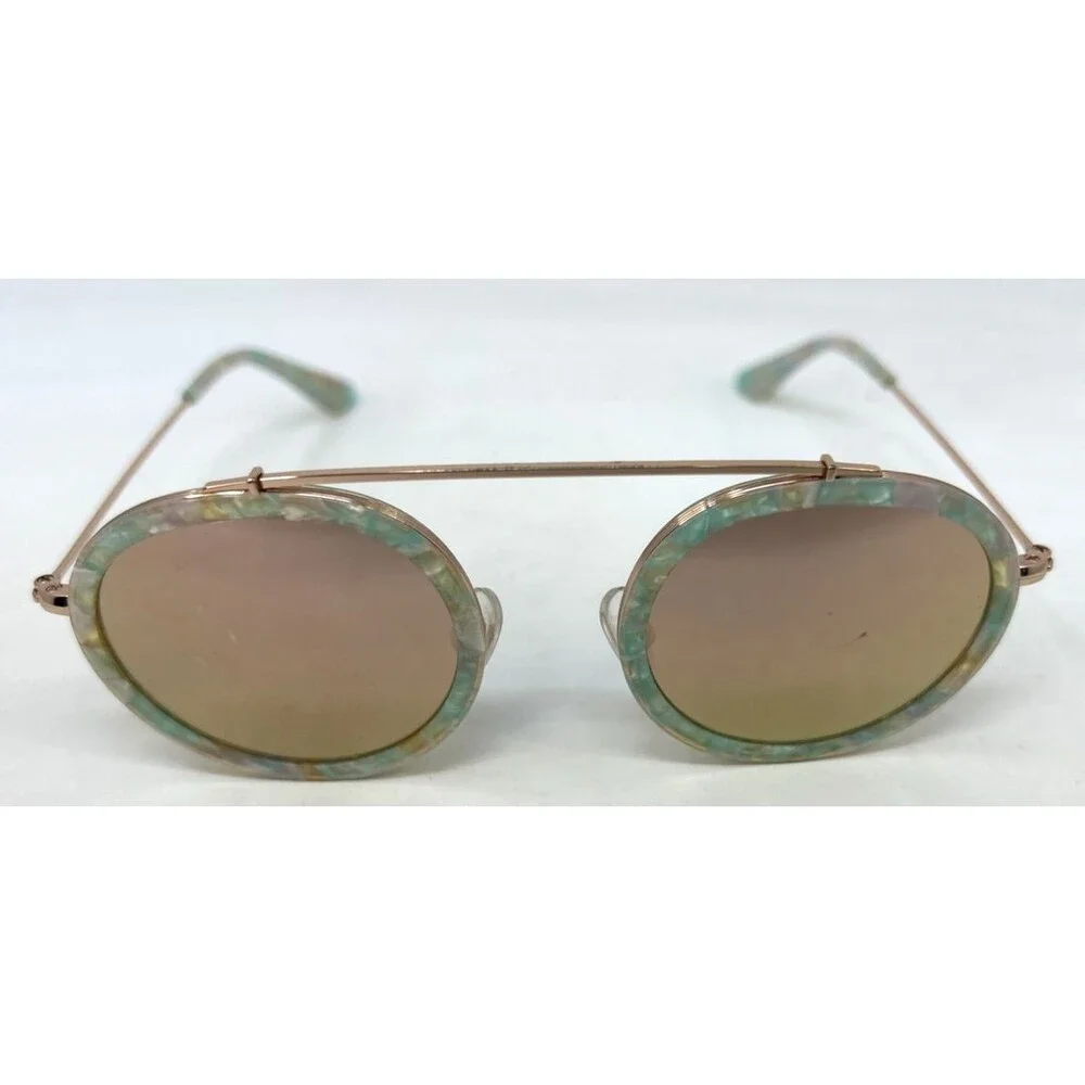 KREWE DU OPTIC CONTI Womens Sunglasses Rose Gold Matte Opal Round Boho RARE - Picture 9 of 13